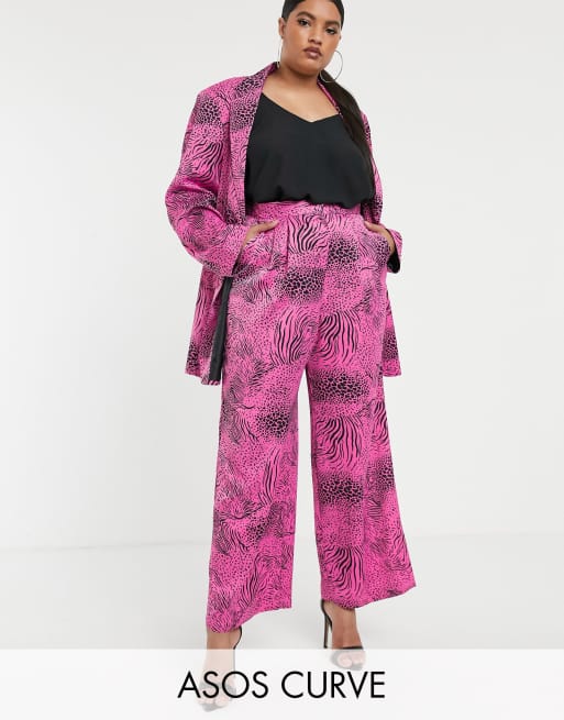 ASOS DESIGN Curve – Anzug mit rosa Animalprint, 3 von 3