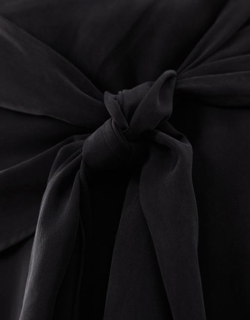 ASOS DESIGN Curve Hose mit Wickeldetail und weitem Bein in Schwarz, 5 von 5