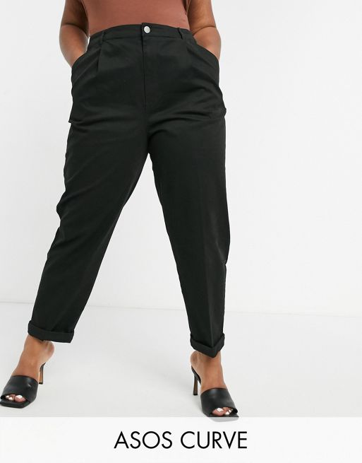 ASOS DESIGN Tall hourglass chino pants in black