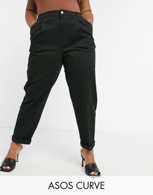 ASOS DESIGN Curve hourglass chino trousers in black