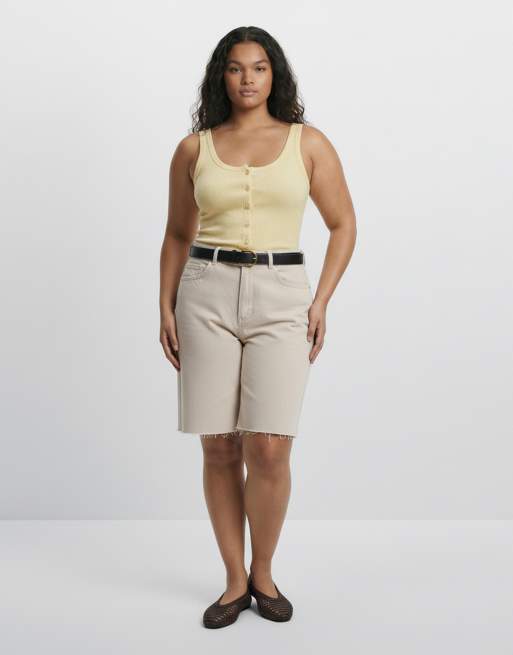 ASOS DESIGN CURVE – Hüft- und Taillengürtel in Schwarz mit Schnalle in Altgoldoptik, 7 von 7