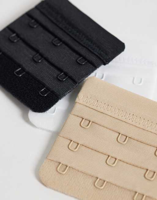 ASOS DESIGN Curve - Hvid/beige/sort BH-forlænger i pakke med 3 stks, 2 af 3