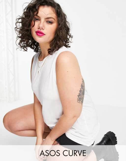 ASOS DESIGN Curve - Hvid oversized longline swing-top