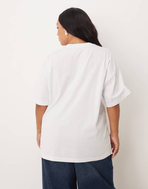 ASOS DESIGN Curve - Hvid oversized T-shirt med 'Aperitivo Time'-drinksprint, 4 af 4