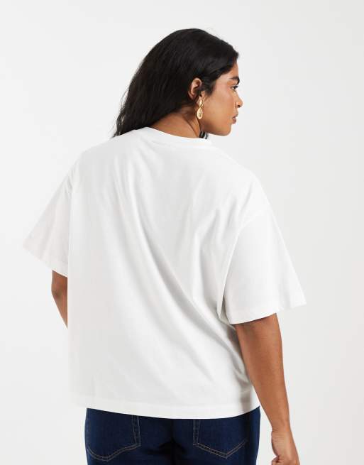 ASOS DESIGN Curve - Hvid oversized T-shirt med 'Holbox Island'- og palmegrafik, 4 af 4