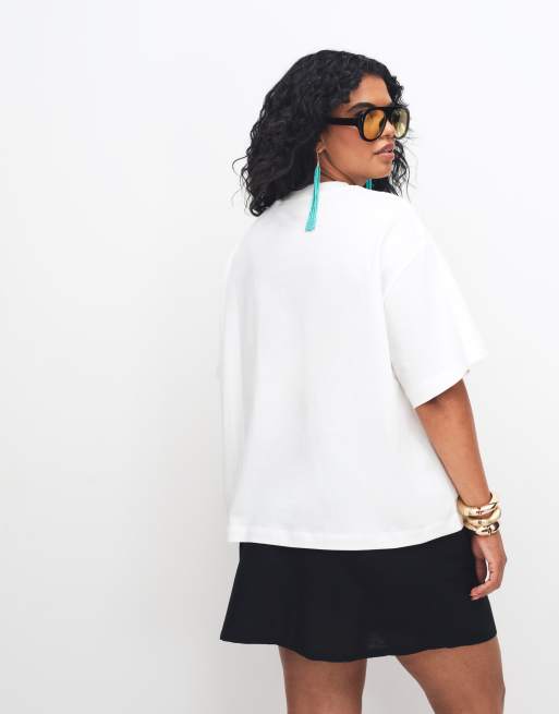 ASOS DESIGN Curve - Hvid oversized T-shirt med 'Me and my parrots'-print, 4 af 8