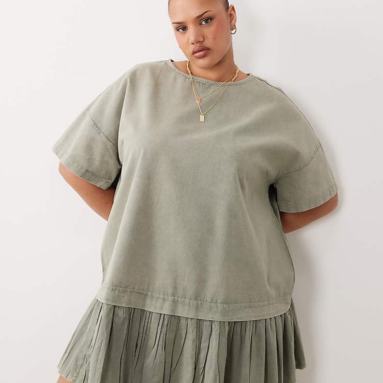 asos t shirt dress Design - Smock T-Shirt Mini - Women - Cotton - 14 US The ASOS DESIGN crew neck midaxi t ASOS DESIGN - satin oversized
