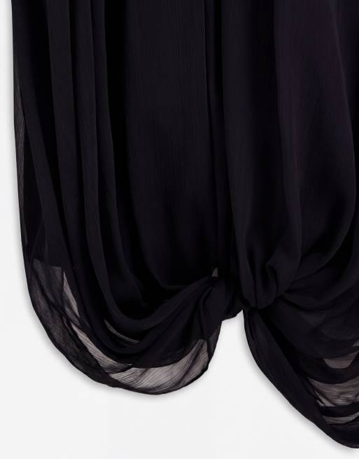 ASOS DESIGN Curve - Hybride maxi jurk met racerhals in zwart, 8 van 8