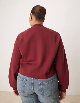 Asos Curve Asos Design Curve Interlock Cardigan In Red