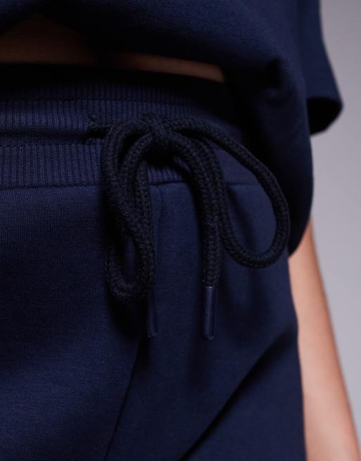 ASOS DESIGN Curve interlock flared sweatpants in navy - part of a set, 4 of 5