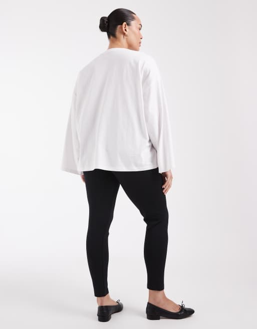 ASOS DESIGN Curve interlock legging in black, 5 of 5