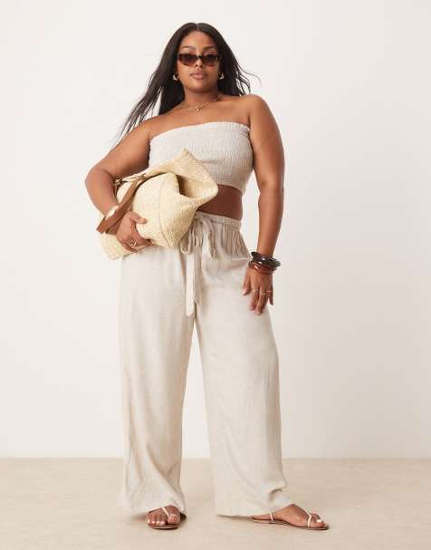 Plus Size Linen Trousers For Women ASOS