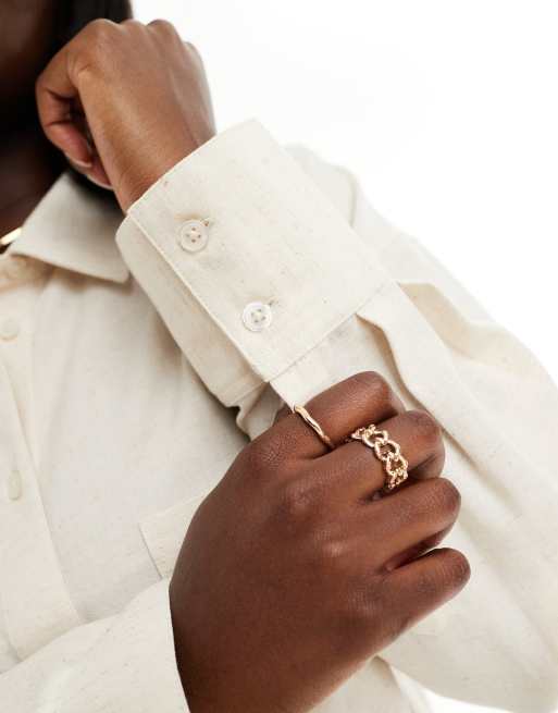 ASOS DESIGN Curve – Isabel – Mixa & matcha – Neutral strandskjorta i oversize och linnestil, 2 av 4