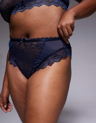 Asos Curve Asos Design Curve Ivy All-over Lace High Waist High Leg Briefs In Multi