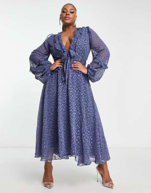 Blue polka dot dress asos online