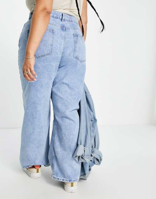 ASOS DESIGN Curve – Jasne jeansy dad fit o luźnym kroju, 2 z 4