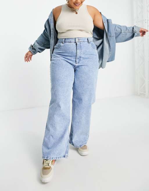 ASOS DESIGN Curve – Jasne jeansy dad fit o luźnym kroju, 4 z 4