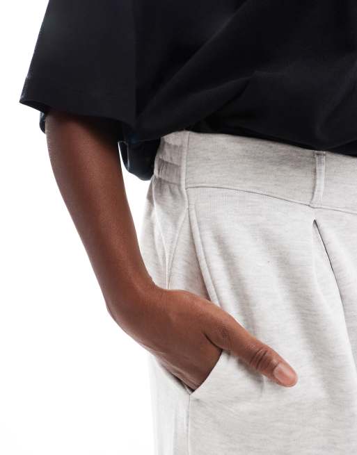 ASOS DESIGN Curve – Jasnoszare melanżowe joggersy dżersejowe, 3 z 5