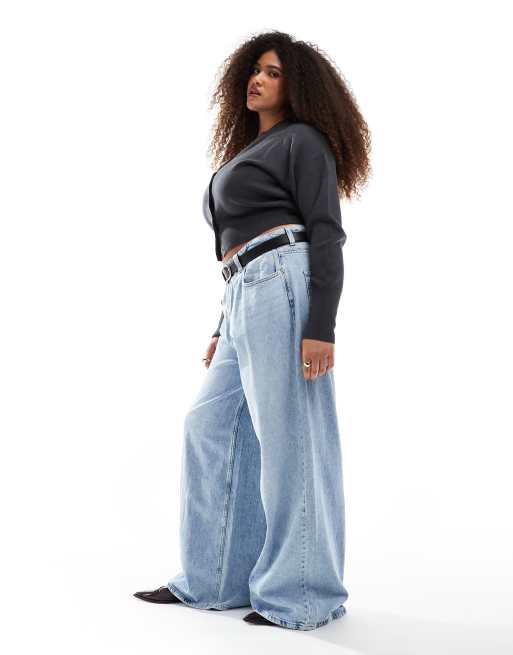 ASOS DESIGN Curve - Jean ample - Délavage clair, 4 de 5