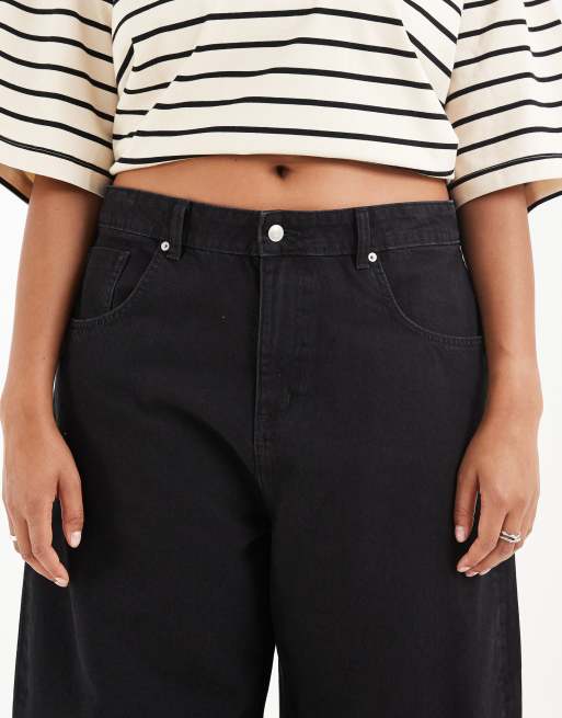 ASOS DESIGN Curve - Jean bouffant taille haute - Noir, 4 de 5