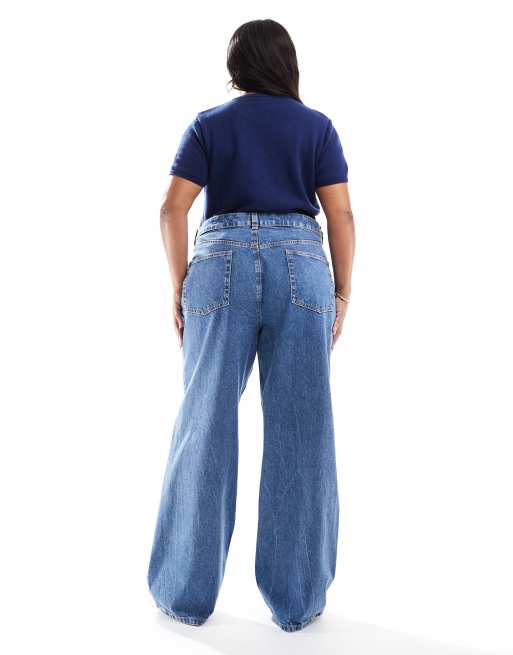 ASOS DESIGN Curve - Jean dad large - Bleu moyen, 2 de 5
