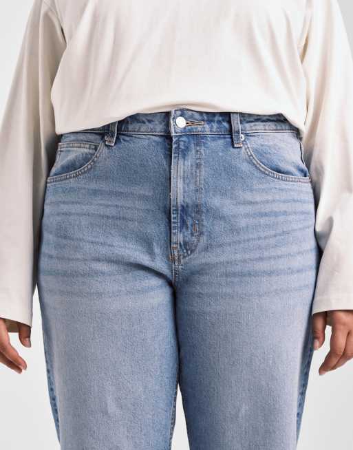 ASOS DESIGN Curve - Jean droit stretch confortable - Bleu clair moyen, 5 de 5