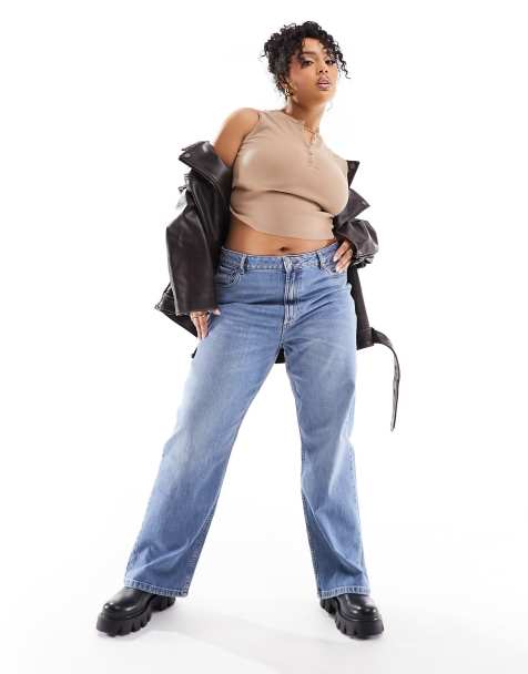ASOS DESIGN Curve - Jean droit stretch confortable - Bleu - view 1
