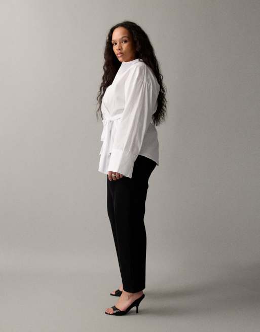 ASOS DESIGN Curve - Jean droit stretch et confortable longueur cheville - Noir, 3 de 7