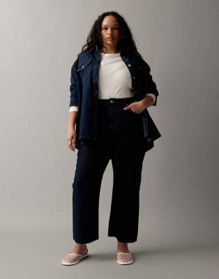 ASOS DESIGN Curve - Jean droit stretch et confortable longueur cheville - Rinse-Bleu marine 20 L34