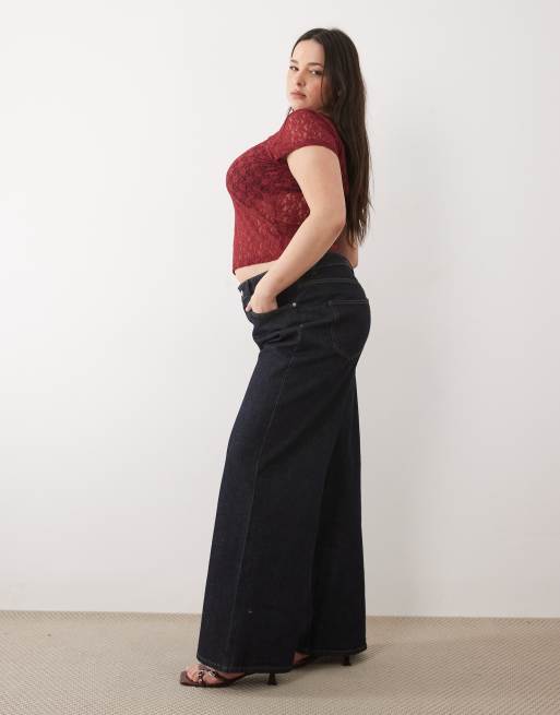 ASOS DESIGN Curve - Jean large droit à taille haute - Brut, 2 de 5