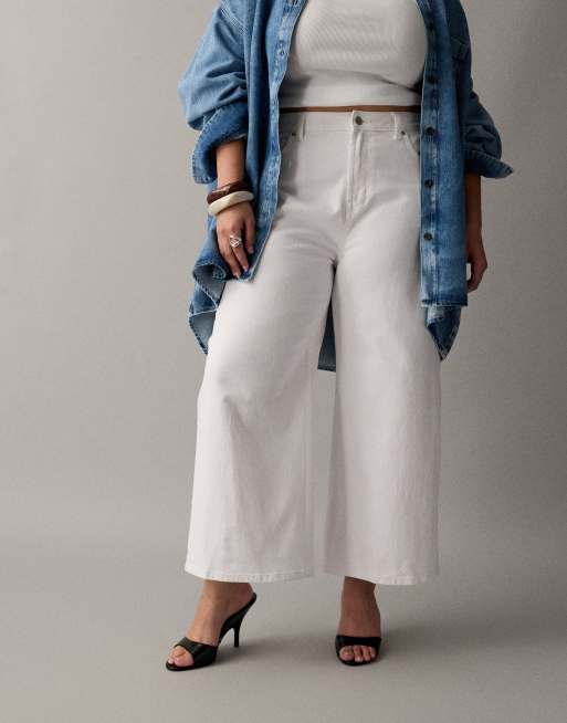 ASOS DESIGN Curve - Jean large droit longueur cheville à taille haute - Blanc, 3 de 7