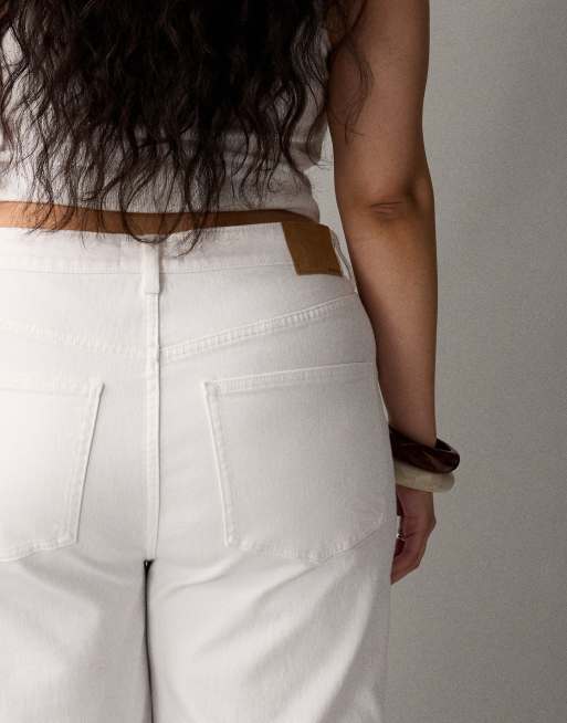 ASOS DESIGN Curve - Jean large droit longueur cheville à taille haute - Blanc, 4 de 7