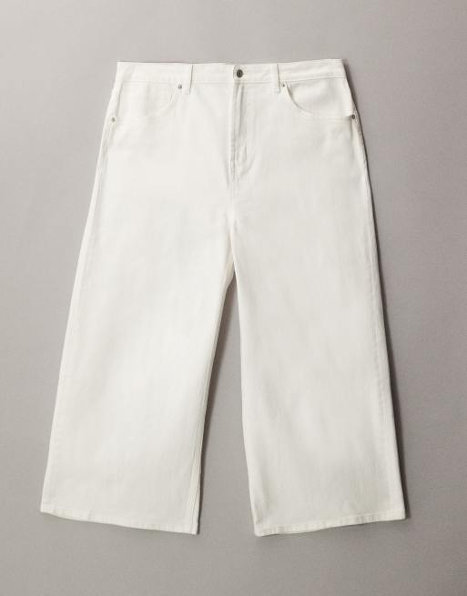 ASOS DESIGN Curve - Jean large droit longueur cheville à taille haute - Blanc, 5 de 7