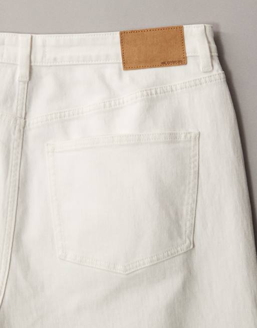 ASOS DESIGN Curve - Jean large droit longueur cheville à taille haute - Blanc, 6 de 7