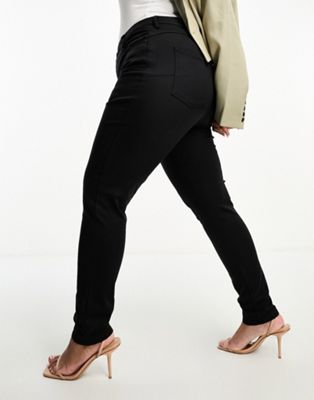 ASOS DESIGN Curve push up skinny jeans in black - BLACK - ASOS Price Checker