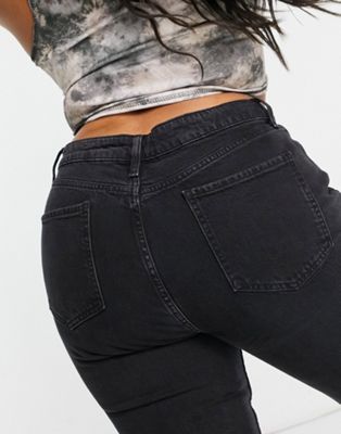 Jeans skinny DESIGN Curve - Jean skinny vintage déchiré à taille mi-haute - Noir délavé