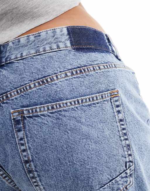 ASOS DESIGN Curve - Jeans ampi a vita bassa blu medio , 3 di 5