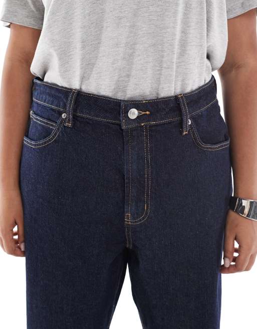ASOS DESIGN Curve - Jeans i skyllet denim med lige ben og behageligt stræk, 4 af 5