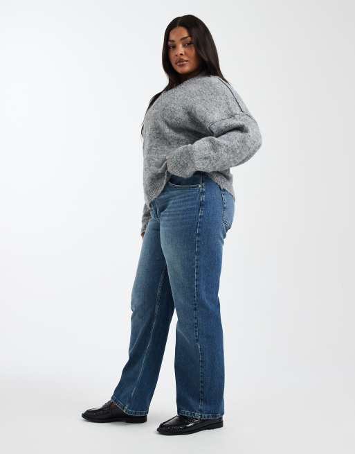 ASOS DESIGN Curve - Jeans med lige ben i komfortabelt stretch-materiale med vintagevask, 2 af 5