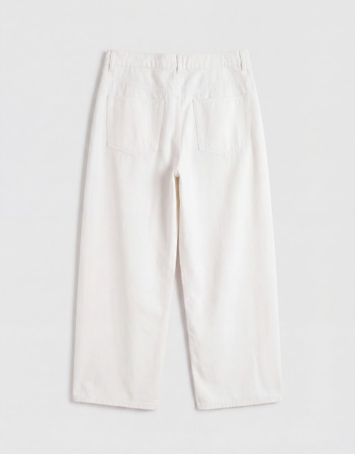 ASOS DESIGN Curve Jeans mit Falten vorne und Horseshoe-Schnitt in Weiß, 7 von 9