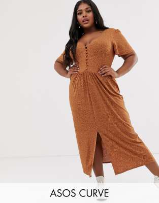 asos brown dress