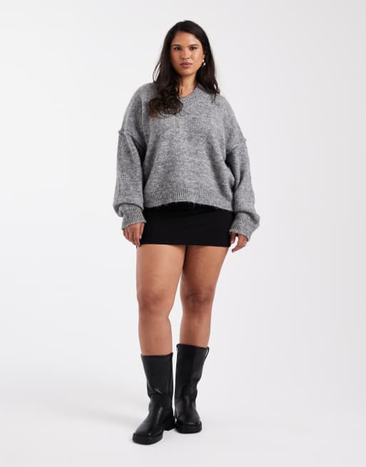 ASOS DESIGN Curve - Jersey mini rok in zwart, 2 van 5