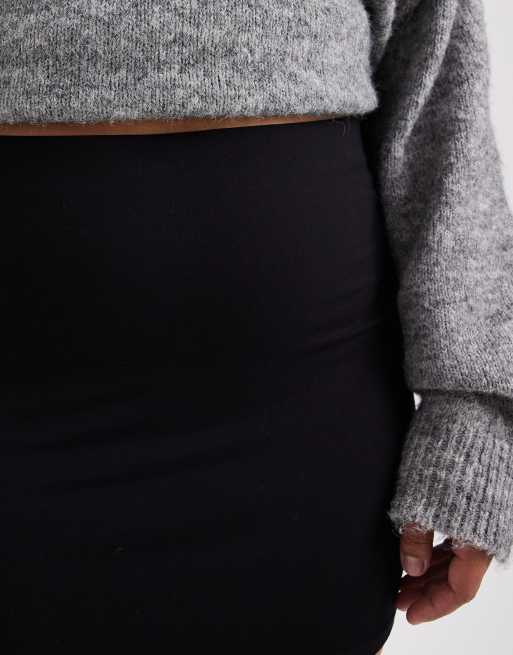 ASOS DESIGN Curve - Jersey mini rok in zwart, 5 van 5
