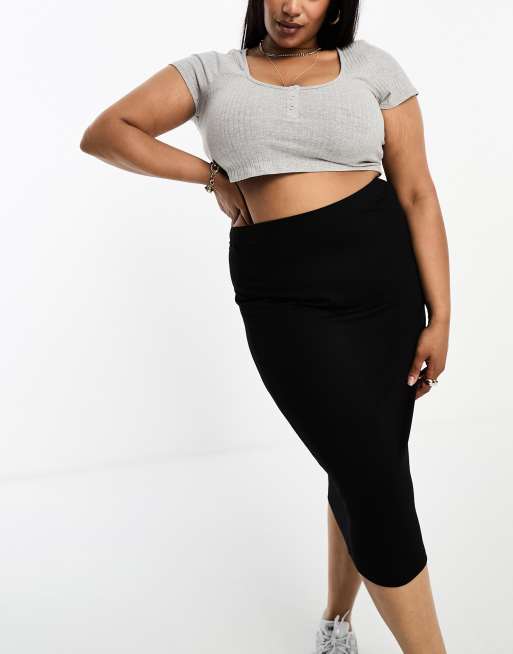 black pencil skirt outfits plus size