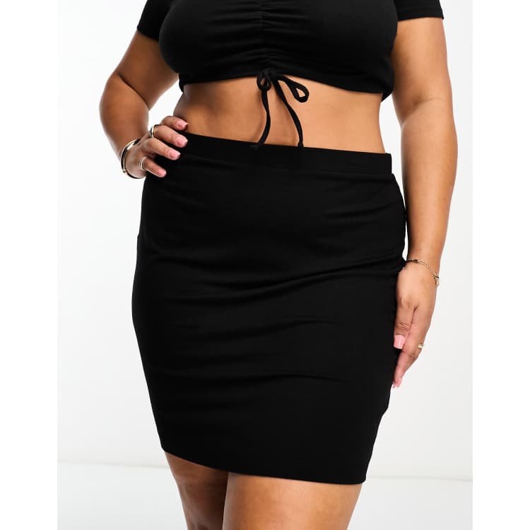 Long black jersey outlet pencil skirt