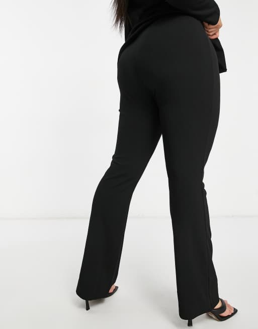 ASOS DESIGN Curve jersey slim kick flare suit pant, 2 of 4