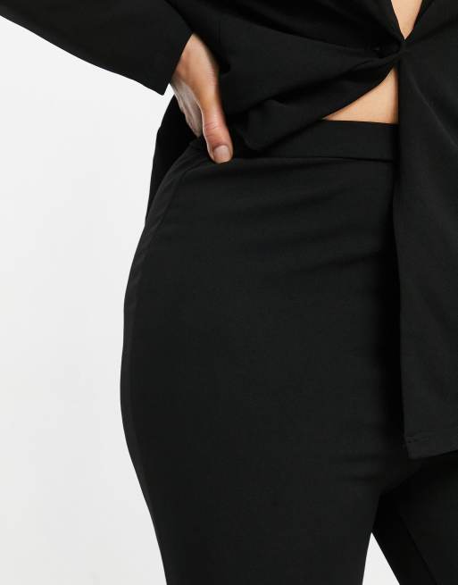 ASOS DESIGN Curve jersey slim kick flare suit pant, 3 of 4
