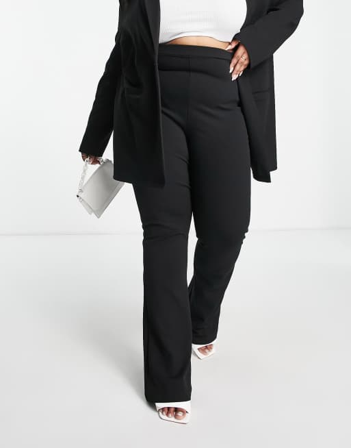 plus size black dress pants flare Anne Klein Womens Black Wide Leg Pants Plus Size: 24W