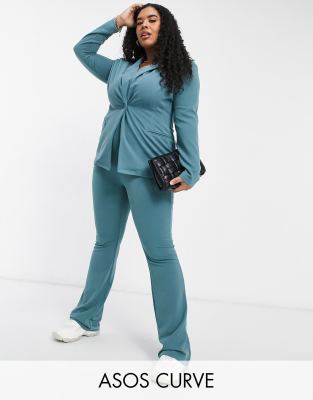 sage trouser suit