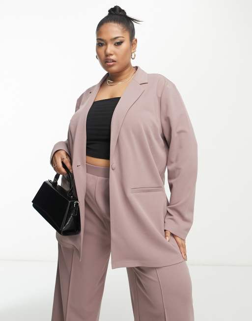 Plus size hot sale jersey blazer